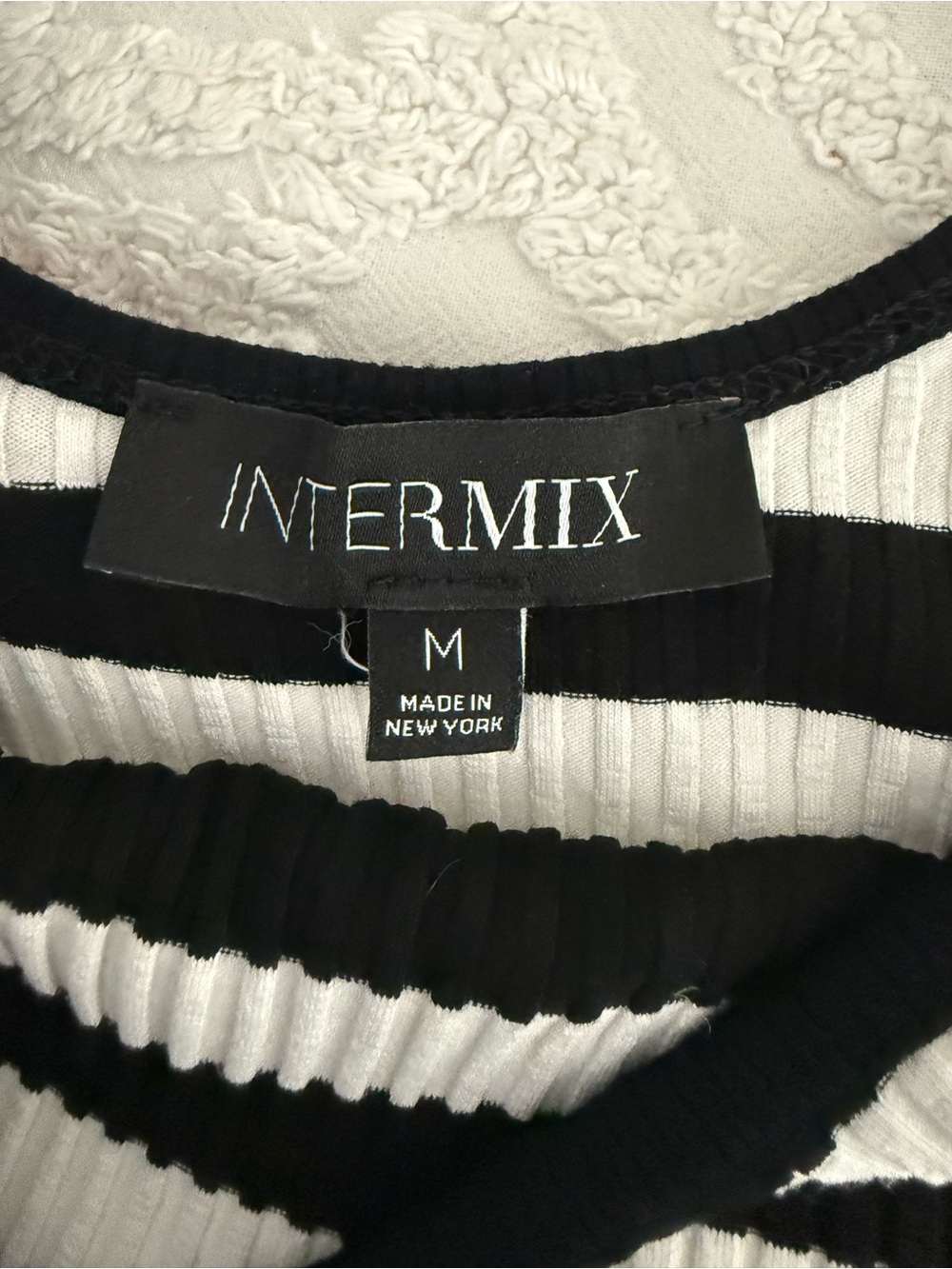 INTERMIX Black and White Striped Ribbed Tank - Picture 3 of 8